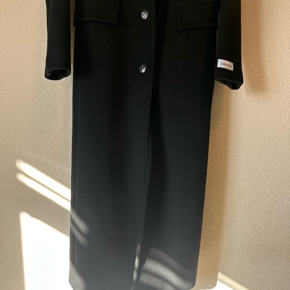 Calvin Klein Black Wool Coat - Picture 3 of 6